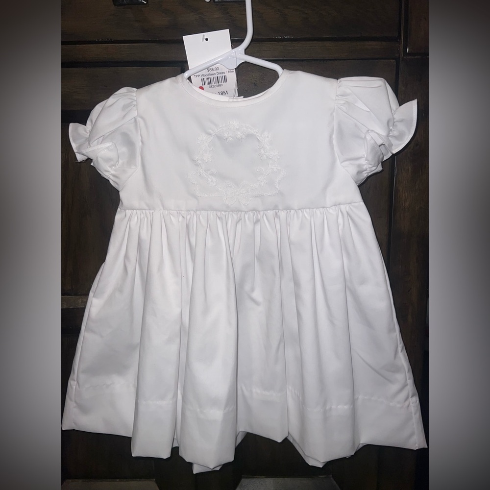 The Proper Peony White Embroidered Baby Dress